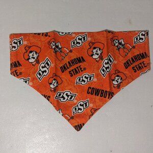 NEW- Homemade OSU Oklahoma State Cowboys Dog Bandana (8" x 6") Size S-M
